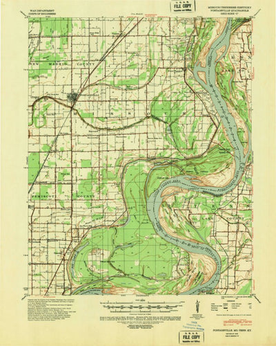 United States Geological Survey Portageville, MO-TN-KY (1939, 62500-Scale) digital map