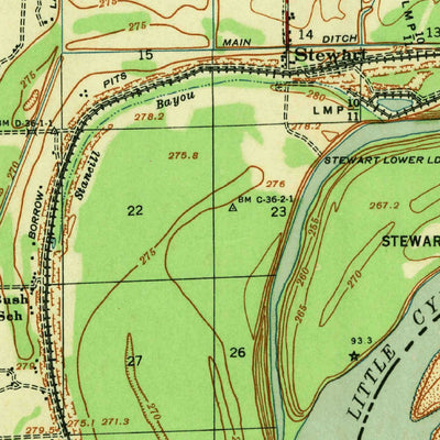 United States Geological Survey Portageville, MO-TN-KY (1939, 62500-Scale) digital map