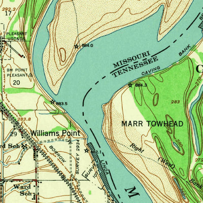 United States Geological Survey Portageville, MO-TN-KY (1955, 62500-Scale) digital map