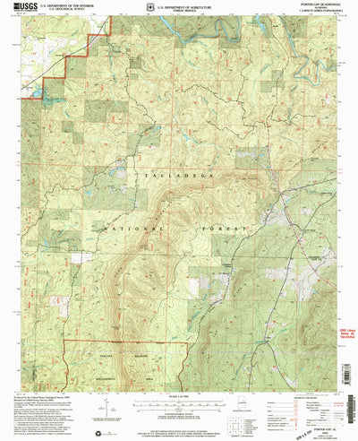 United States Geological Survey Porter Gap, AL (2001, 24000-Scale) digital map