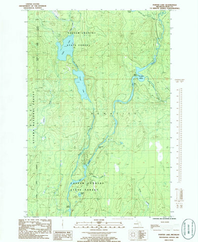 United States Geological Survey Porter Lake, MI (1985, 24000-Scale) digital map