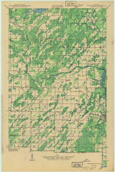 United States Geological Survey Porterfield, WI (1942, 48000-Scale) digital map