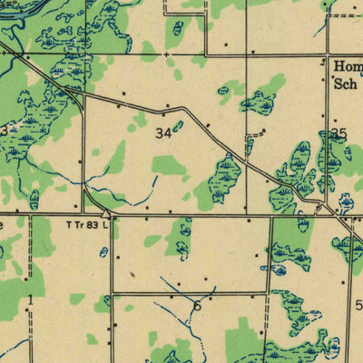 United States Geological Survey Porterfield, WI (1942, 48000-Scale) digital map