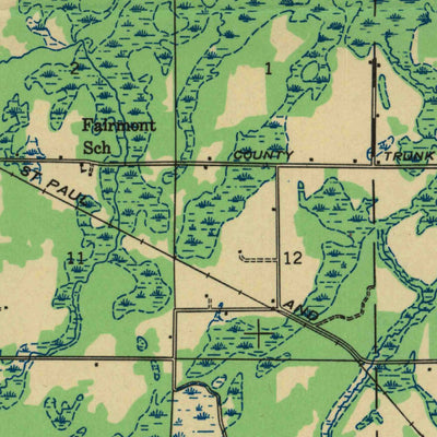 United States Geological Survey Porterfield, WI (1942, 48000-Scale) digital map