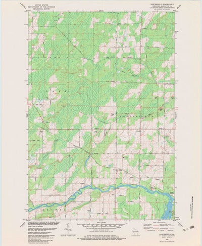 United States Geological Survey Porterfield, WI (1982, 24000-Scale) digital map