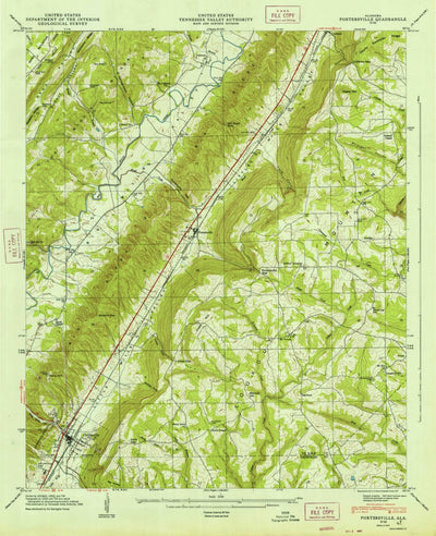 United States Geological Survey Portersville, AL (1947, 24000-Scale) digital map
