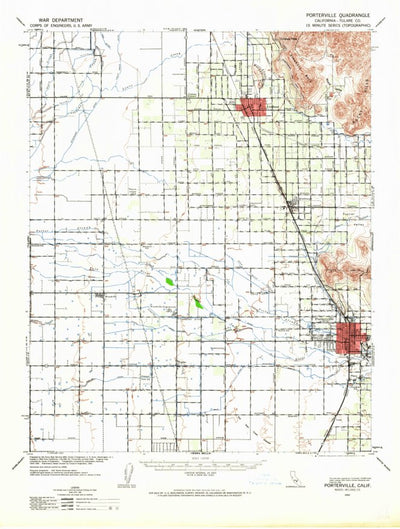 United States Geological Survey Porterville, CA (1942, 62500-Scale) digital map