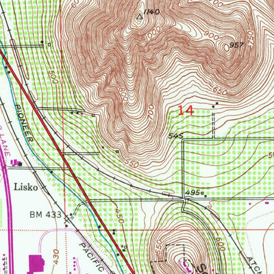 United States Geological Survey Porterville, CA (1951, 24000-Scale) digital map