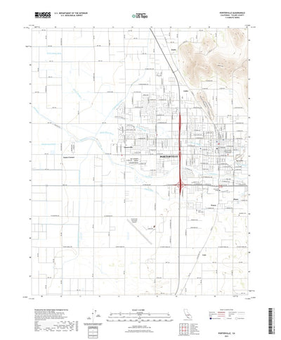 United States Geological Survey Porterville, CA (2021, 24000-Scale) digital map