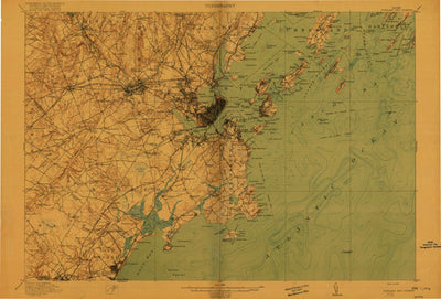 United States Geological Survey Portland And Vicinity, ME (1916, 62500-Scale) digital map