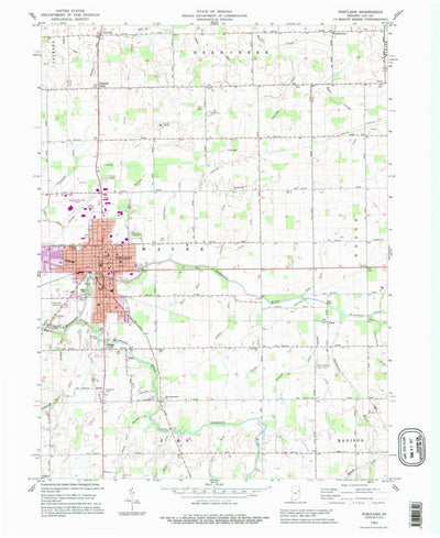 United States Geological Survey Portland, IN (1992, 24000-Scale) digital map