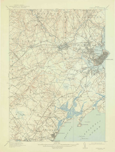 United States Geological Survey Portland, ME (1916, 62500-Scale) digital map