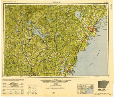 United States Geological Survey Portland, ME-NH (1949, 250000-Scale) digital map