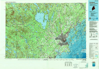 United States Geological Survey Portland, ME-NH (1985, 100000-Scale) digital map