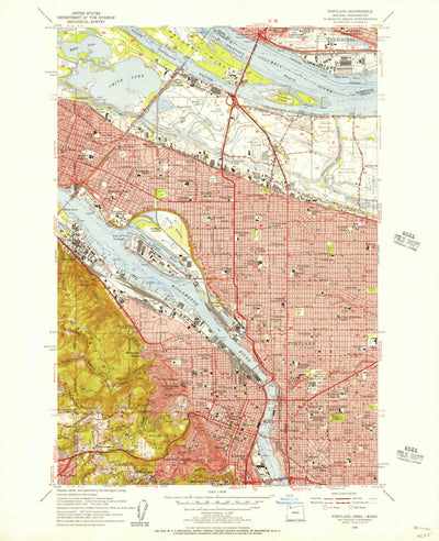 United States Geological Survey Portland, OR-WA (1954, 24000-Scale) digital map