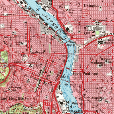 United States Geological Survey Portland, OR-WA (1961, 62500-Scale) digital map