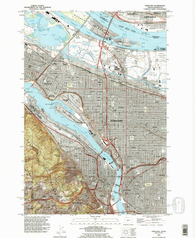 United States Geological Survey Portland, OR-WA (1990, 24000-Scale) digital map