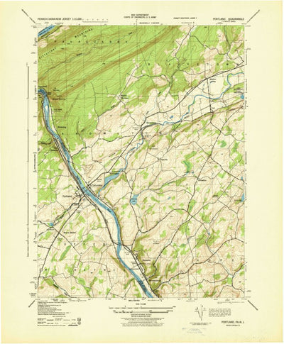United States Geological Survey Portland, PA-NJ (1943, 31680-Scale) digital map
