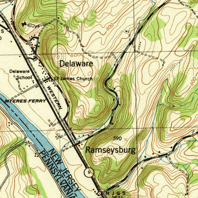 United States Geological Survey Portland, PA-NJ (1943, 31680-Scale) digital map