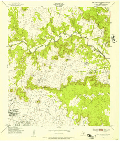 United States Geological Survey Post Oak Mountain, TX (1947, 24000-Scale) digital map