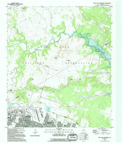 United States Geological Survey Post Oak Mountain, TX (1994, 24000-Scale) digital map