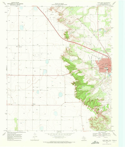 United States Geological Survey Post West, TX (1969, 24000-Scale) digital map