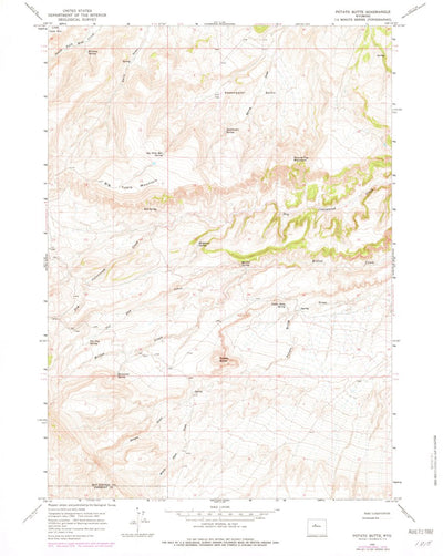 United States Geological Survey Potato Butte, WY (1965, 24000-Scale) digital map