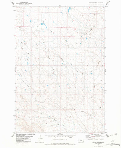 United States Geological Survey Potato Buttes, MT (1982, 24000-Scale) digital map