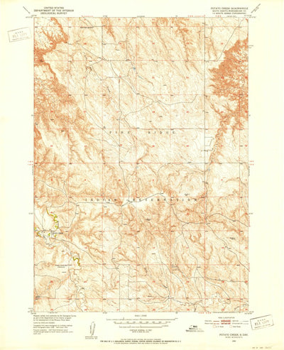United States Geological Survey Potato Creek, SD (1950, 24000-Scale) digital map