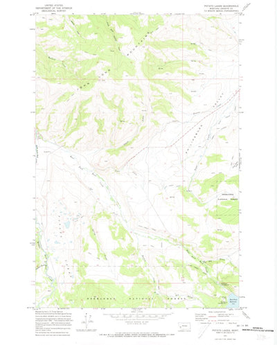United States Geological Survey Potato Lakes, MT (1971, 24000-Scale) digital map