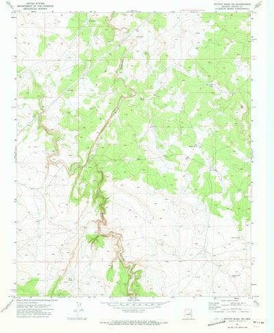 United States Geological Survey Potato Wash NE, AZ (1971, 24000-Scale) digital map
