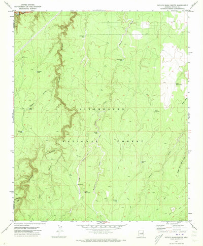 United States Geological Survey Potato Wash South, AZ (1971, 24000-Scale) digital map