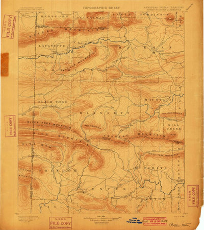 United States Geological Survey Poteau Mountain, AR-OK (1899, 125000-Scale) digital map