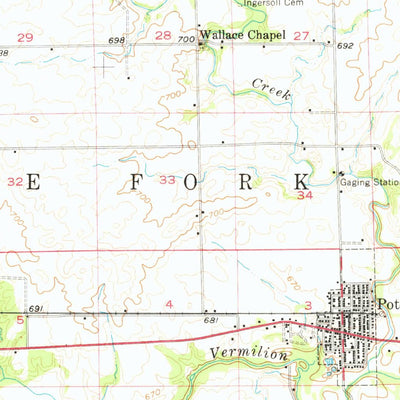 United States Geological Survey Potomac, IL (1957, 62500-Scale) digital map