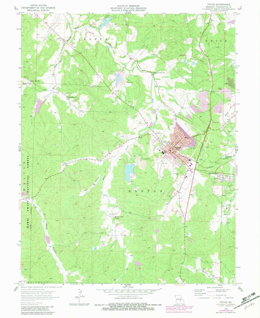 Potosi, MO (1958, 24000-Scale) Map by United States Geological Survey ...