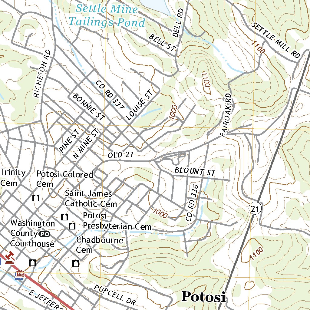 Potosi, MO (2021, 24000-Scale) Map by United States Geological Survey ...