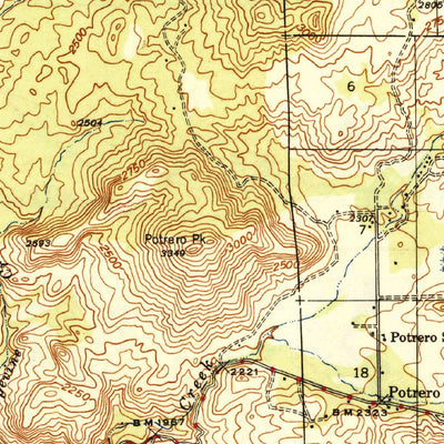 United States Geological Survey Potrero, CA (1944, 62500-Scale) digital map