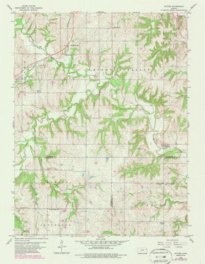 United States Geological Survey Potter, KS (1960, 24000-Scale) digital map
