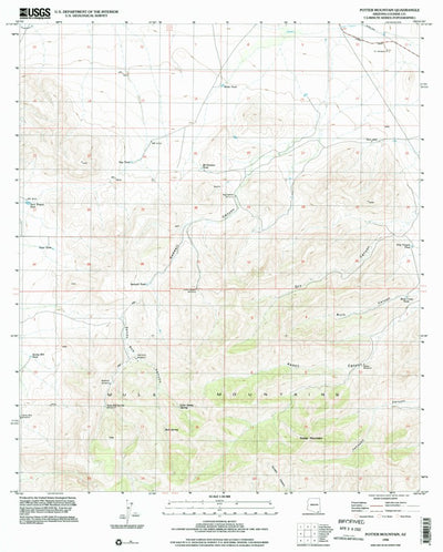 United States Geological Survey Potter Mountain, AZ (1996, 24000-Scale) digital map