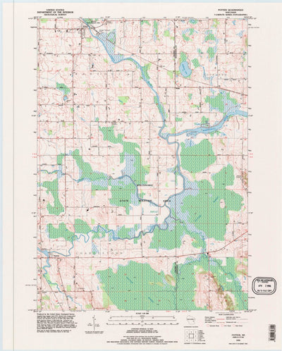 United States Geological Survey Potter, WI (1993, 24000-Scale) digital map