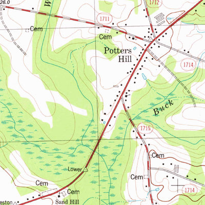 United States Geological Survey Potters Hill, NC (1980, 24000-Scale) digital map