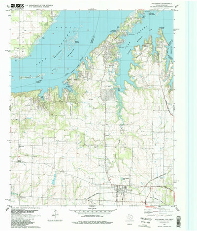 United States Geological Survey Pottsboro, TX-OK (1982, 24000-Scale) digital map