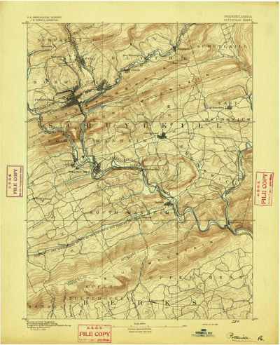 United States Geological Survey Pottsville, PA (1891, 62500-Scale) digital map