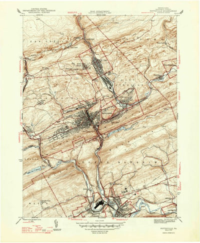 United States Geological Survey Pottsville, PA (1944, 31680-Scale) digital map