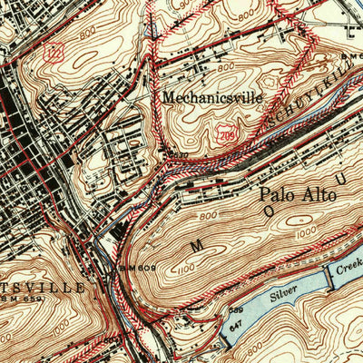 United States Geological Survey Pottsville, PA (1944, 31680-Scale) digital map