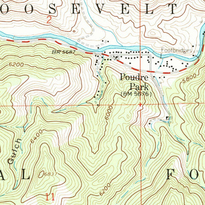 United States Geological Survey Poudre Park, CO (1962, 24000-Scale) digital map