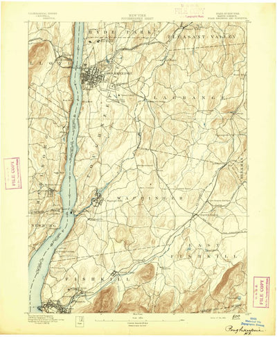 United States Geological Survey Poughkeepsie, NY (1893, 62500-Scale) digital map