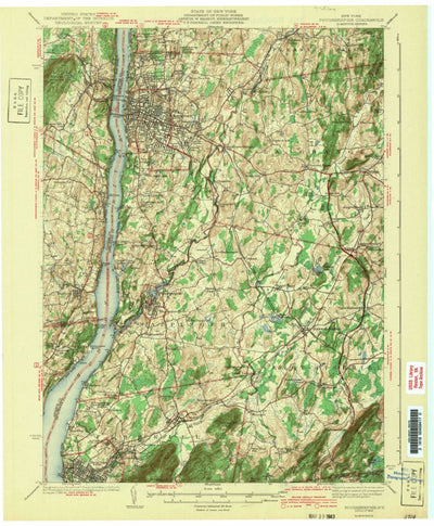 United States Geological Survey Poughkeepsie, NY (1943, 62500-Scale) digital map