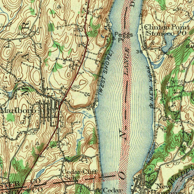 United States Geological Survey Poughkeepsie, NY (1943, 62500-Scale) digital map