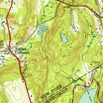 United States Geological Survey Pound Ridge, NY-CT (1951, 24000-Scale) digital map